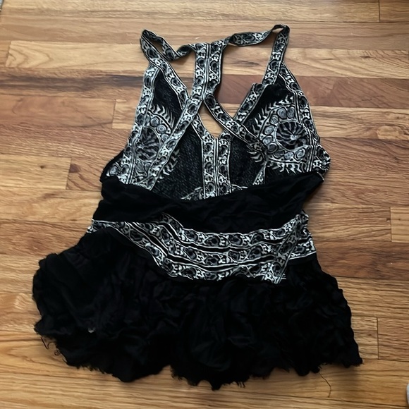 FREE PEOPLE CAMPO rare bohemian racerback tank small - Picture 3 of 4